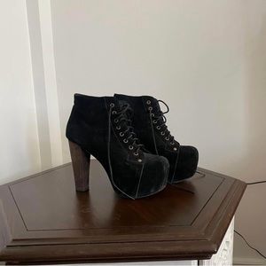 Jeffrey Campbell black suede LITA platforms 8M